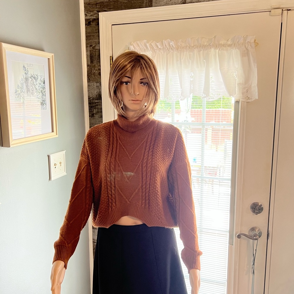 Zaful Hi/Lo Cropped Turtleneck Sweater‎ SZ SM